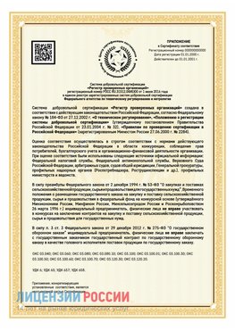 Приложение к сертификату для ИП Клинцы Сертификат СТО 03.080.02033720.1-2020